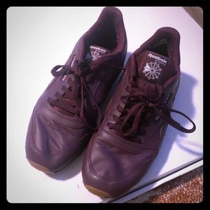 Reebok Burgundy Leather Sneakers 14 Wide